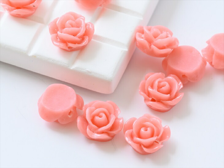 楽天市場】カボション パーツ バラ 通し穴付 ベビーピンク 10mm 1cm 10