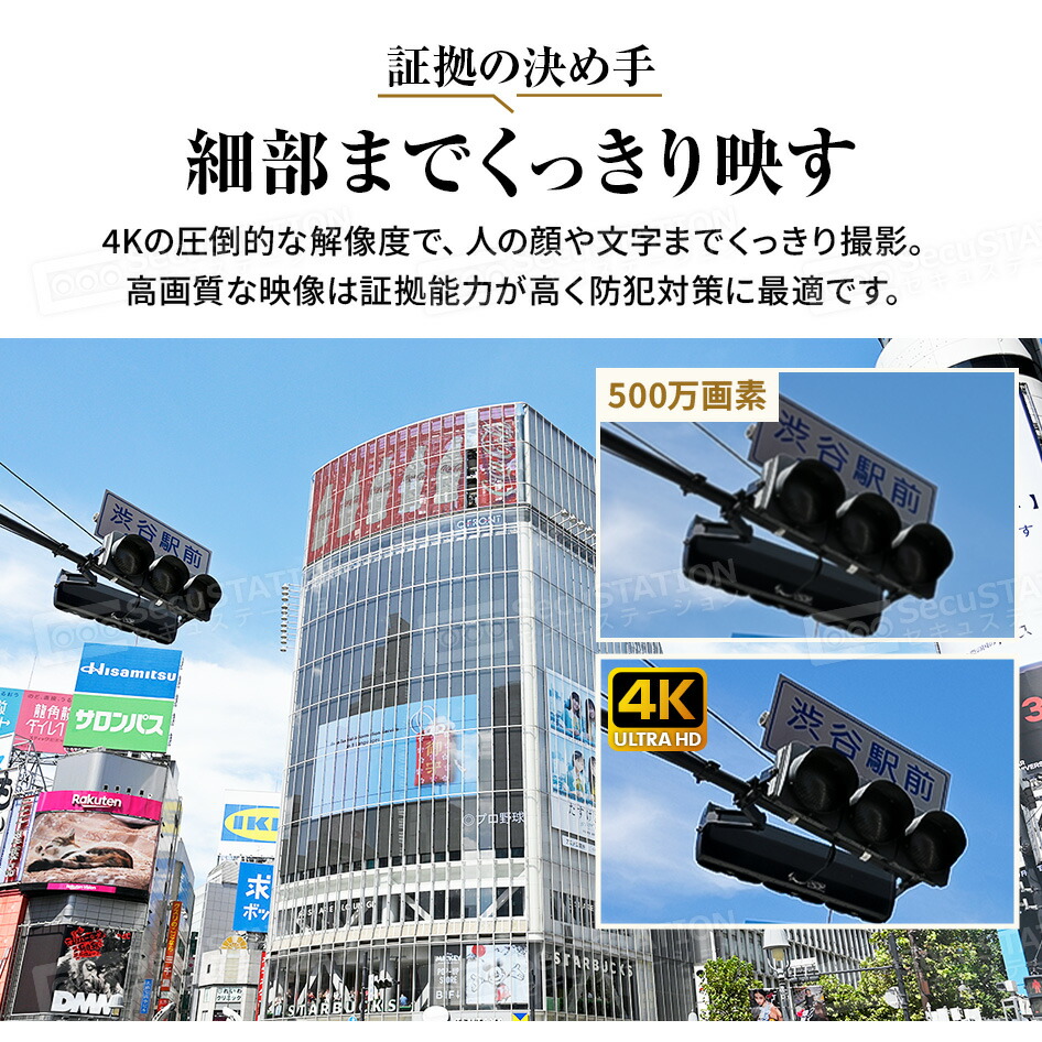 楽天市場】【4K800万画素 官公庁採用リピート多数】 防犯カメラ 1~4台