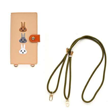 楽天市場】全機種対応 スマホケース 手帳型 【 刺繍 ウサギ 】 縦下げ