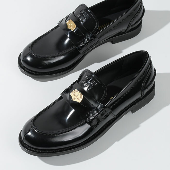 楽天市場】MIU MIU ミュウミュウ ローファー ブラッシュドレザー