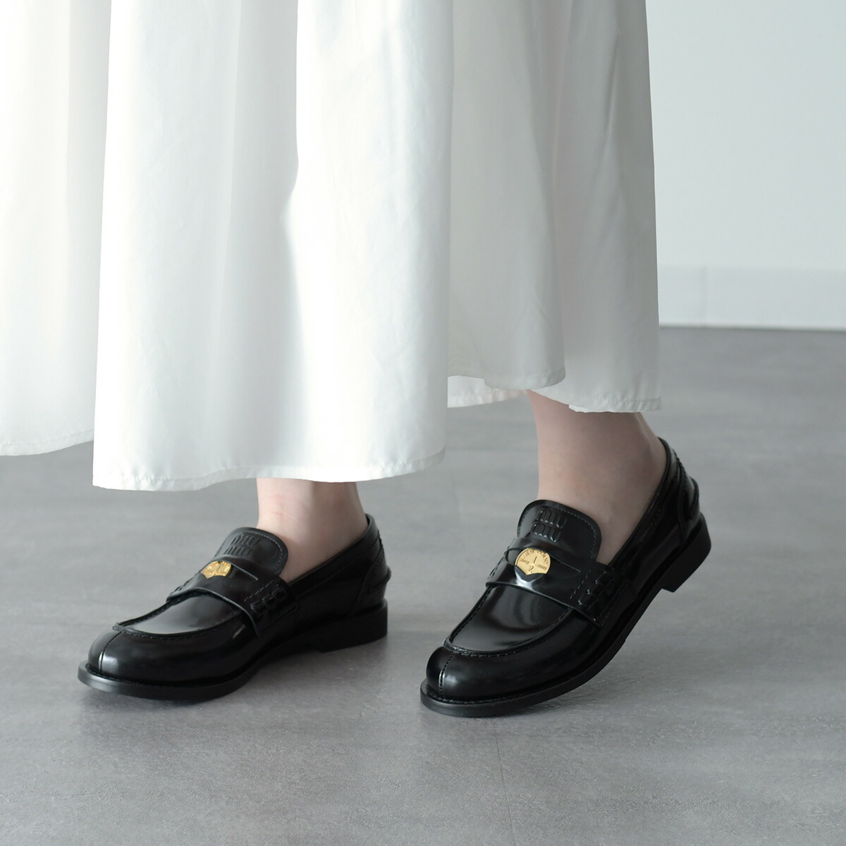 楽天市場】MIU MIU ミュウミュウ ローファー ブラッシュドレザー