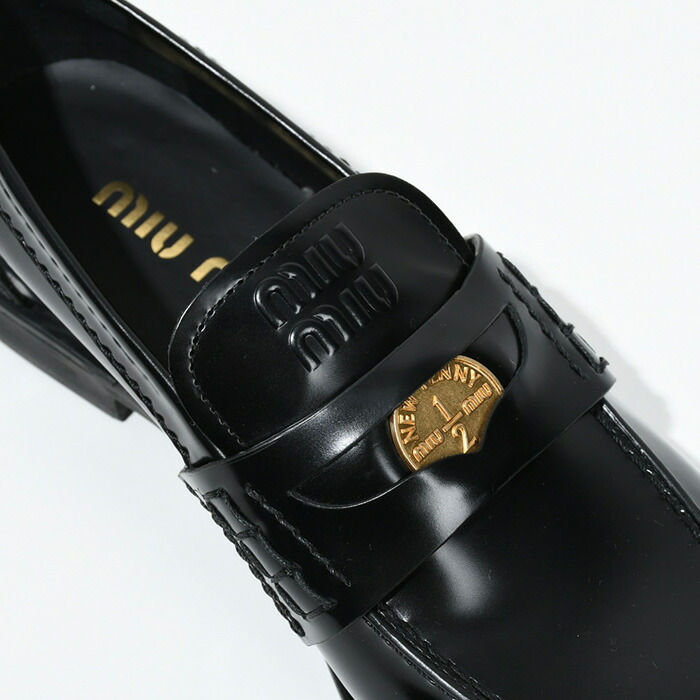 楽天市場】MIU MIU ミュウミュウ ローファー ブラッシュドレザー