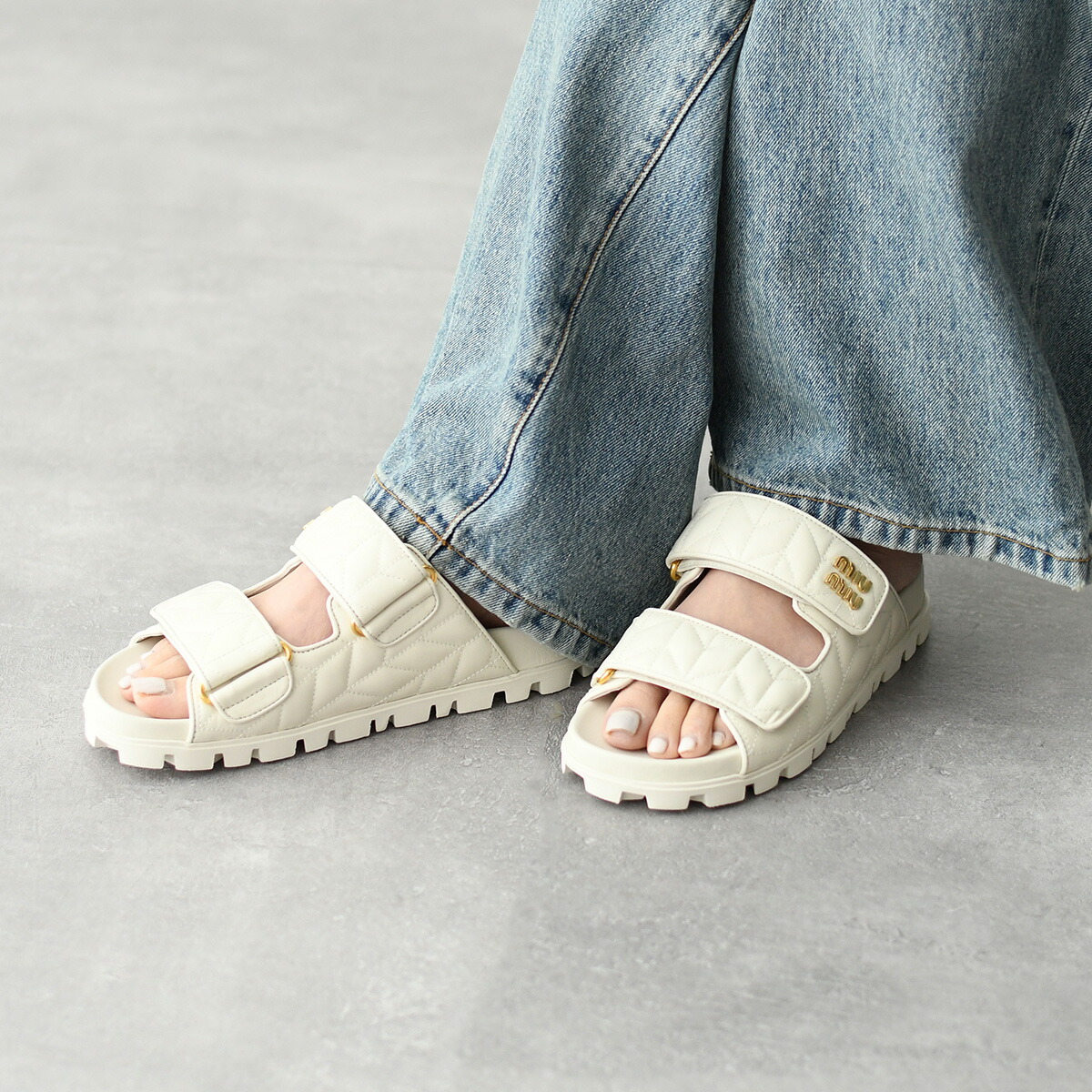 楽天市場】【3/1限定10％オフ＆P10倍】MIU MIU ミュウミュウ サンダル