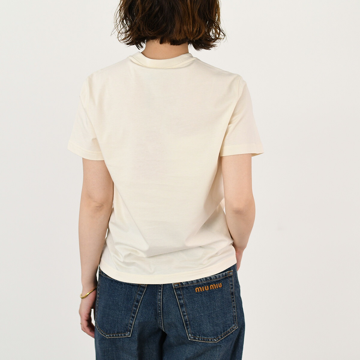 楽天市場】MIU MIU ミュウミュウ トップス ジャージー Tシャツ MJN499