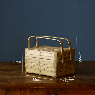 楽天市場】白竹の弁当かご 【 1段 長方形 】 竹かご 日本製 弁当箱 竹