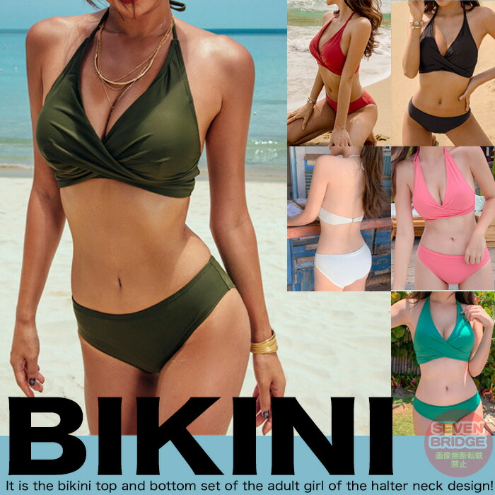 楽天市場】水着 レディース ビキニ 上下セット ホルターネック 胸