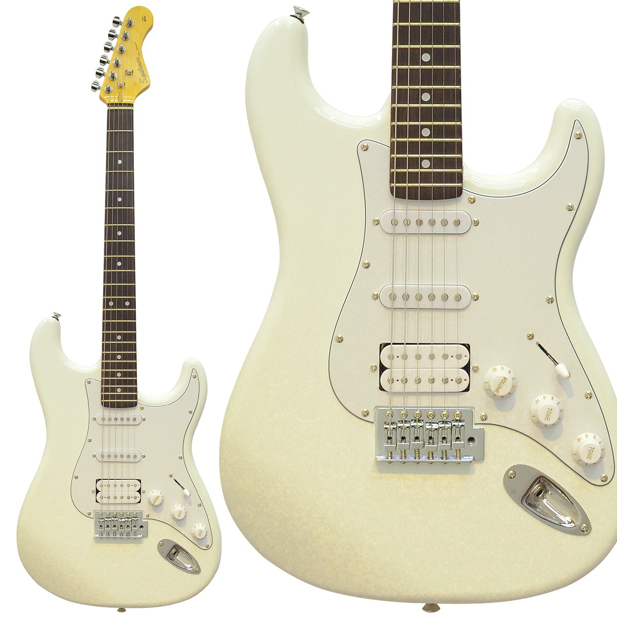 楽天市場】エレキギター 初心者オススメS.Galaner GuitarSST-CST WH