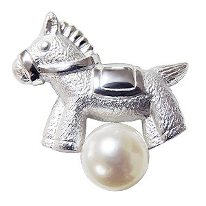 楽天市場】ブローチ 馬 午 ウマ 干支 真珠ピンズ ラペルピン 本真珠
