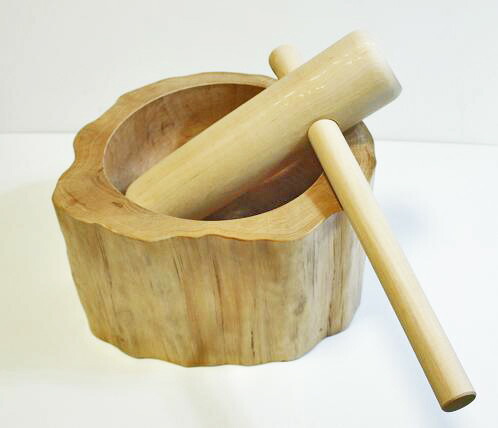 楽天市場】ミニ臼・杵 5合用 餅つき道具2点セット【送料無料】 : 建築