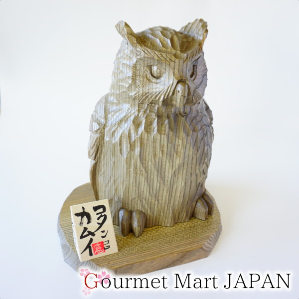 楽天市場】木彫シマフクロウ「コタンコロカムイ」埋れ木 台付き 佐藤