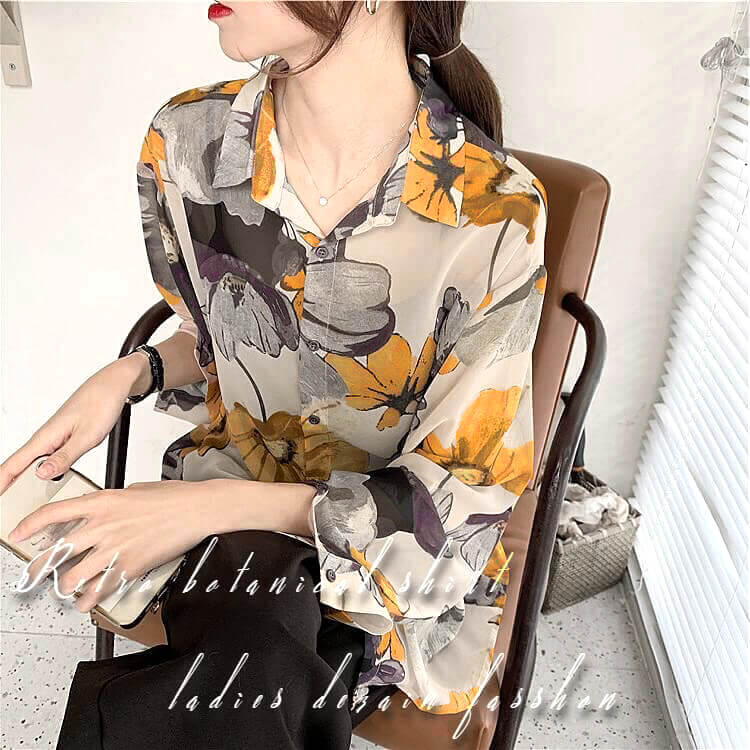 楽天市場】【次回3月1日発送】 透け感のある レトロ 花柄 ボタニカル