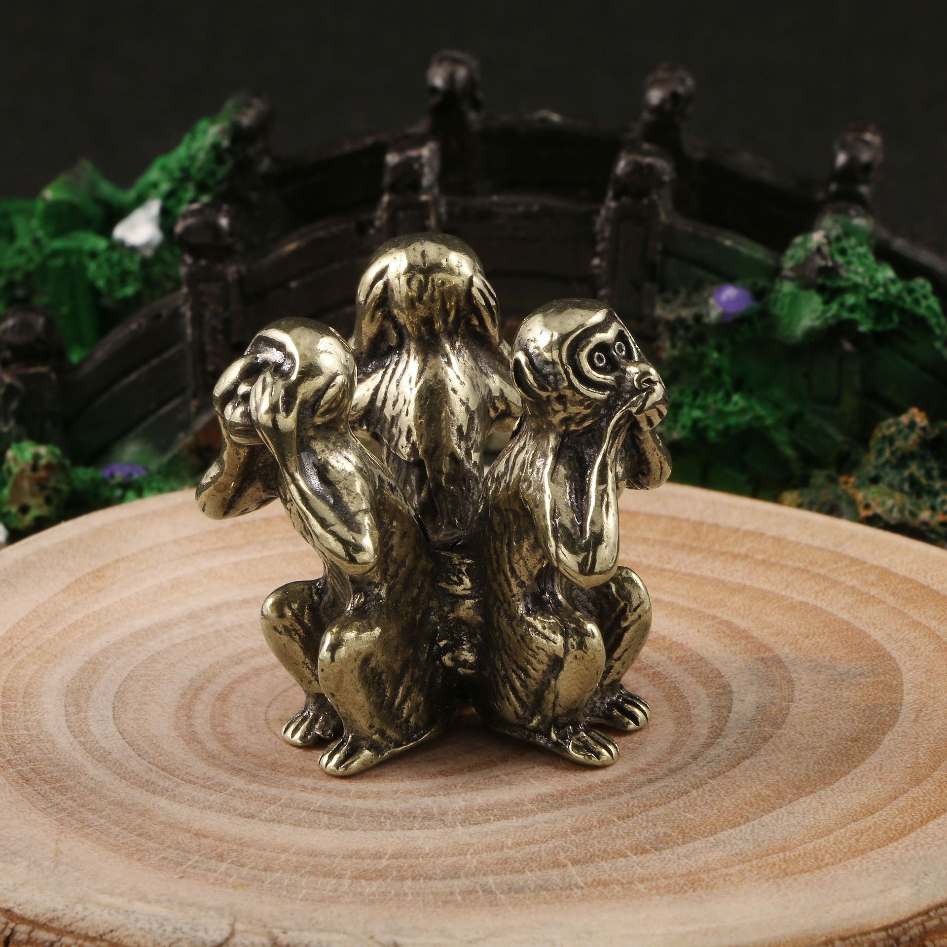 楽天市場】ヴィンテージ 無垢銅 三猿 茶ペット ブロンズ 彫刻家 装飾