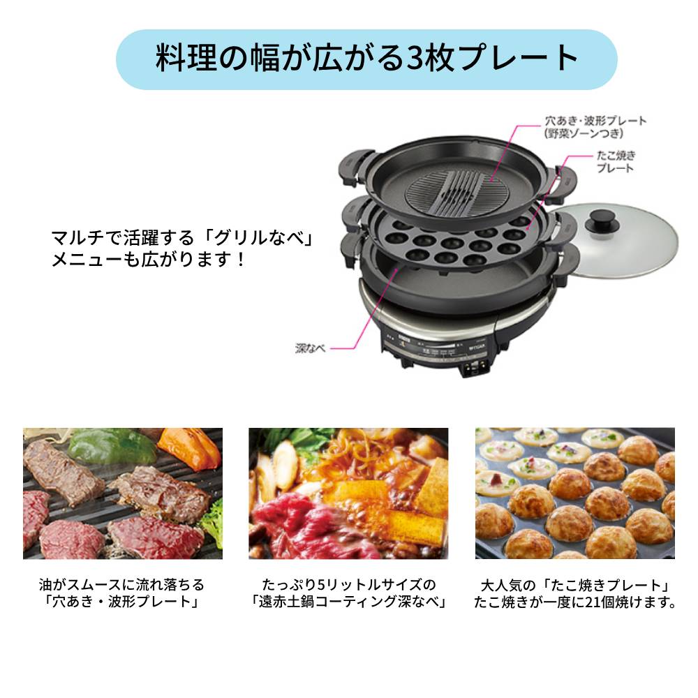 楽天市場】半額 ＆10％OFF≪1(日)0時～≫ グリル鍋 タイガー ホット