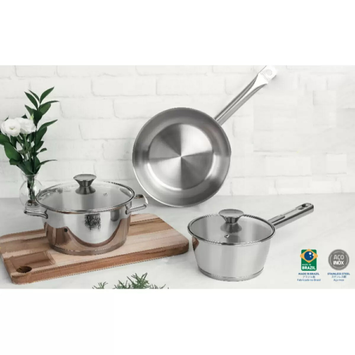 楽天市場】トラモンティーナ 鍋&フライパン 3点セット ガラス蓋付き