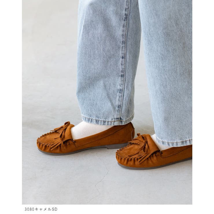 楽天市場】welleg モカシン レディース ラウンドトゥ フリンジ リボン