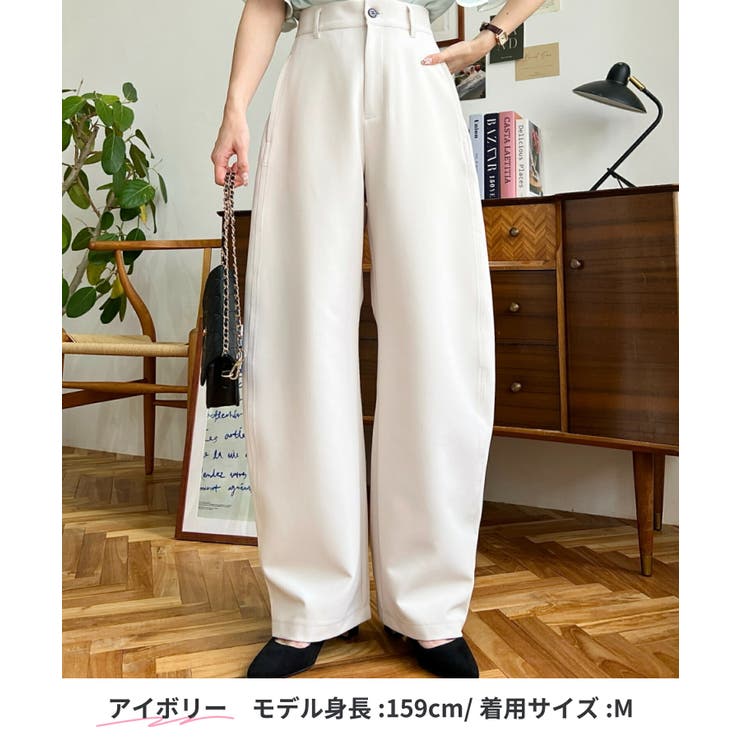 楽天市場】moment+ 厚手TPUカットジョーゼットスラックスカーブパンツ