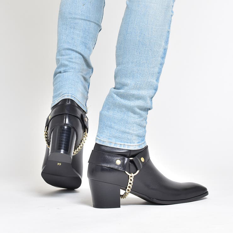 楽天市場】SVEC サイドジップ レザー リングブーツ / チェーン