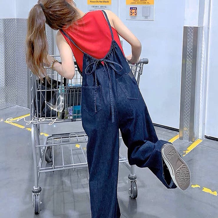 楽天市場】SHEENA バックリボンデニムサロペット オーバーオール