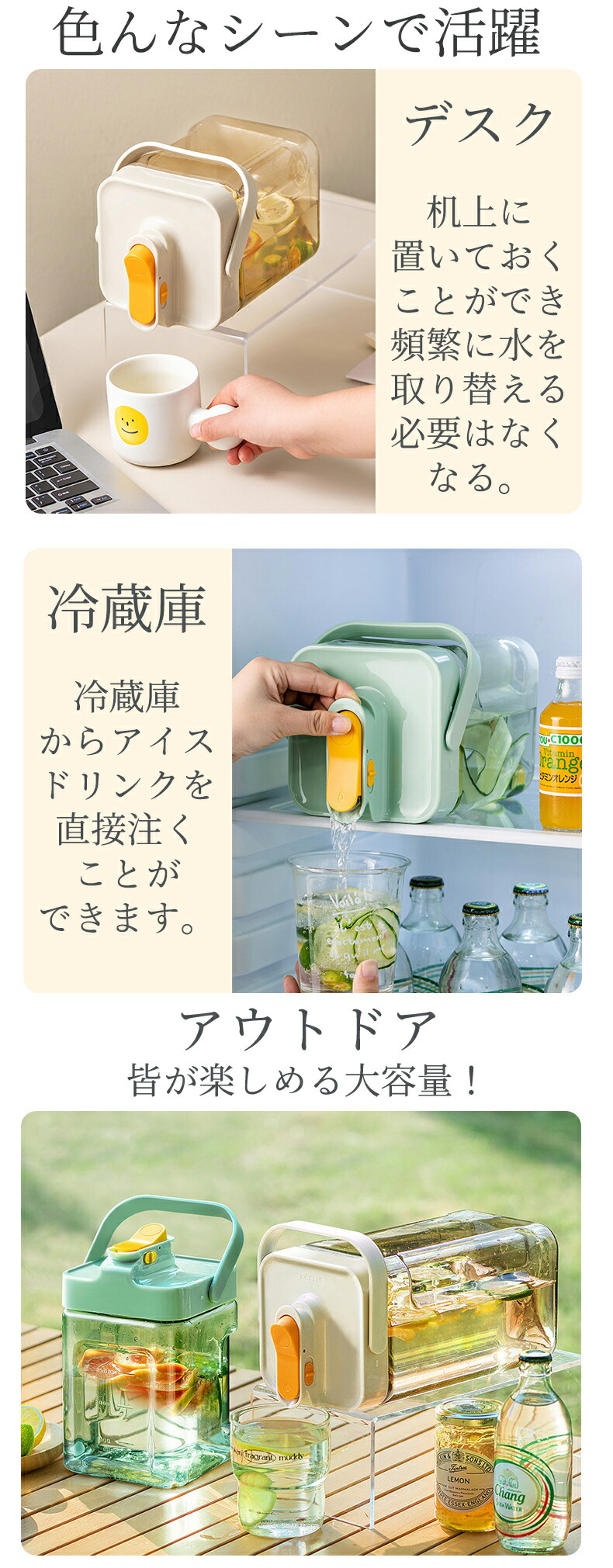 楽天市場】☆楽天1位☆ 麦茶ポット 横置き 横置き麦茶ポット ドリンク