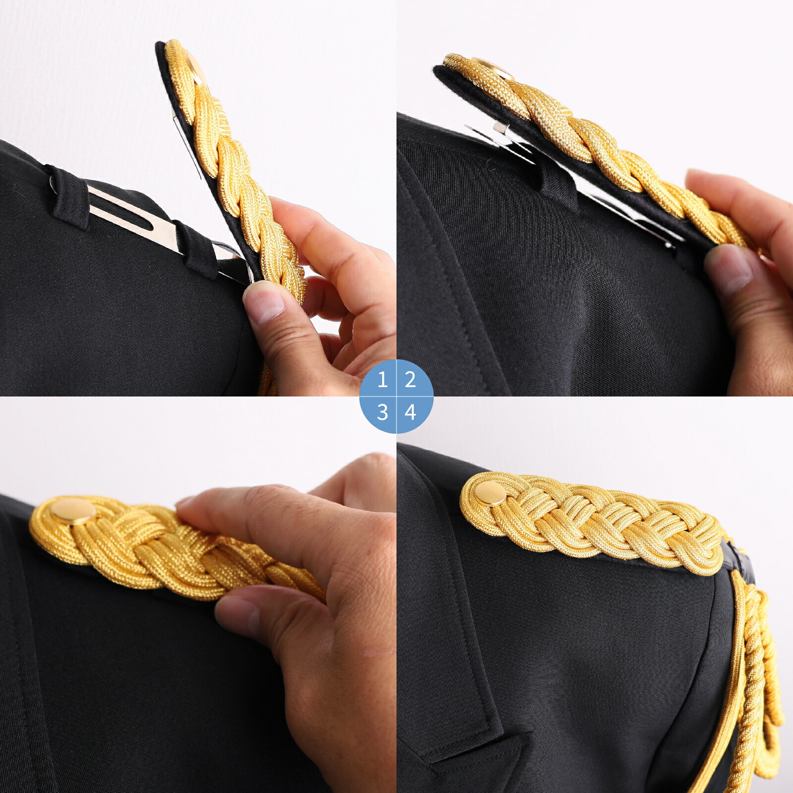 楽天市場】消防金糸レニヤード金具付 飾り緒 肩章セット 消防 消防団