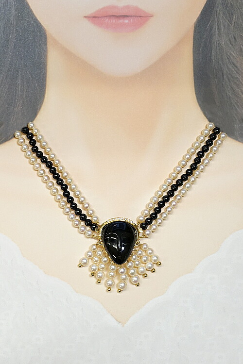 楽天市場】タサキ 田崎真珠 オニキス ネックレス ブローチ