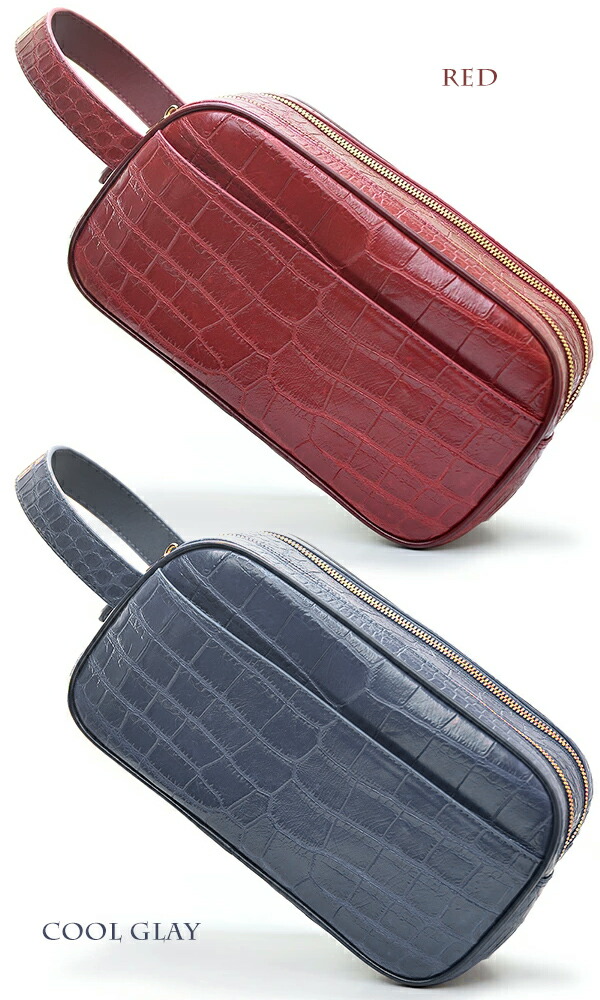 楽天市場】セカンドバッグ ダブルファスナー メンズ 本革 ワニ革