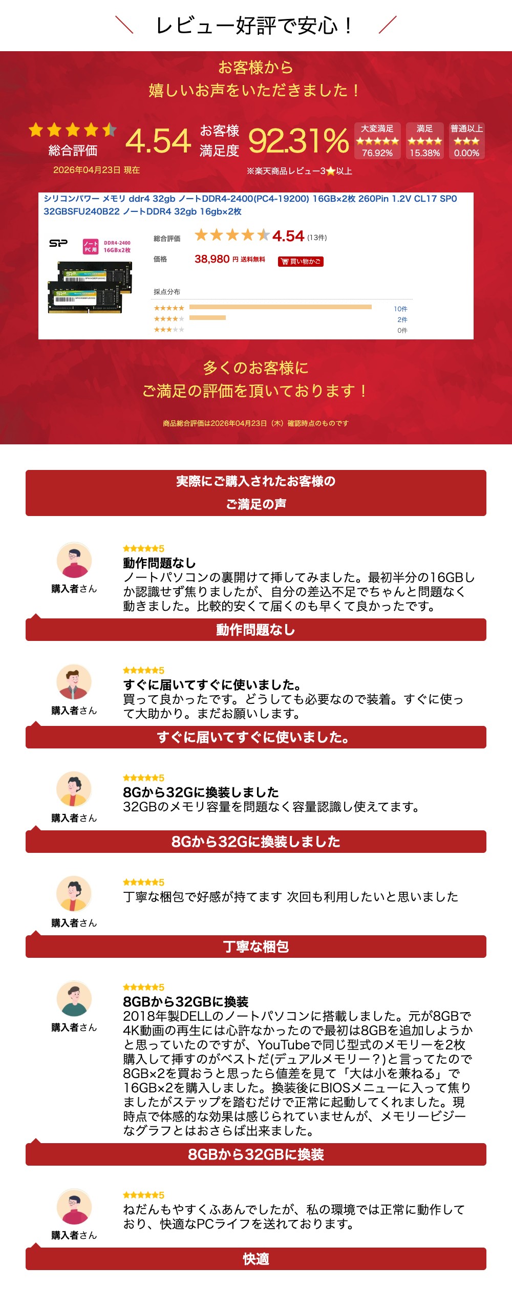 楽天市場】シリコンパワー メモリ ddr4 32gb ノートDDR4-2400(PC4