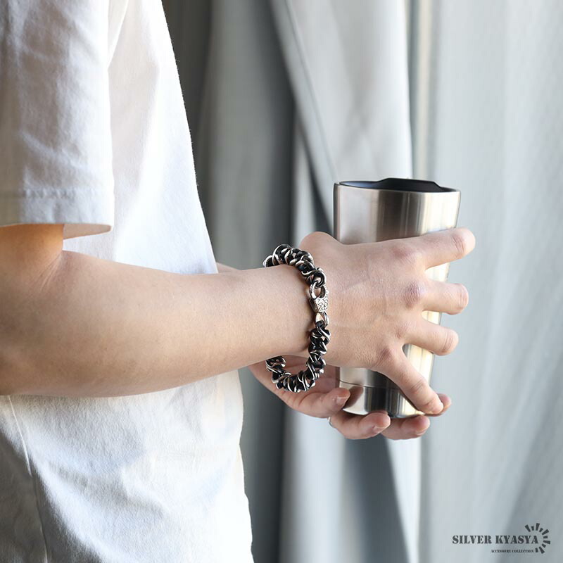 楽天市場】ステンレス 茨チェーンブレスレット シルバー ヘビー