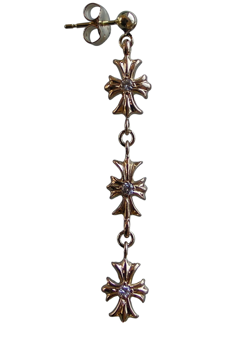 楽天市場】CHROME HEARTS TINY E CROSS DROP 22K EARRING DOUBLE