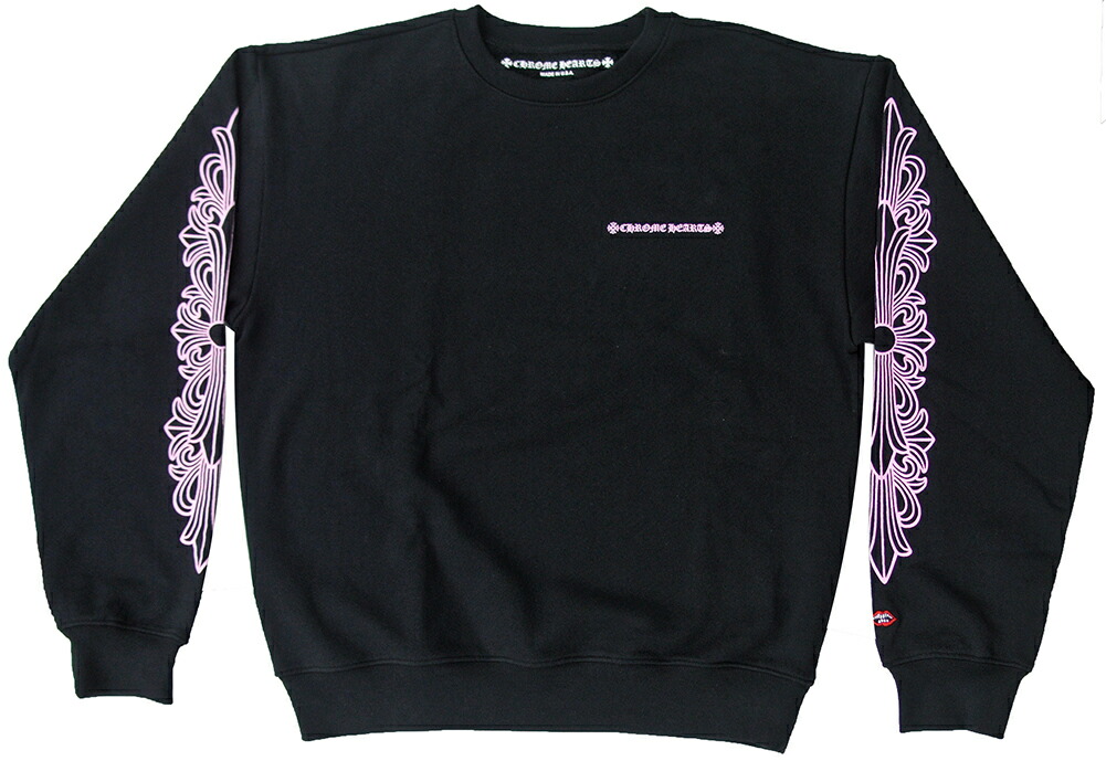 楽天市場】CHROME HEARTS SWEAT SHIRT FLORAL CROSS BLACK / PINK
