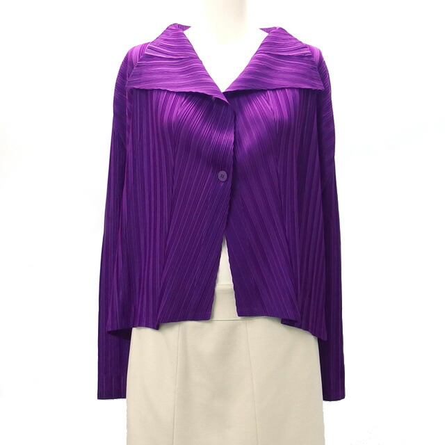 楽天市場】プリーツプリーズ イッセイミヤケ プリーツ カーディガン 紫
