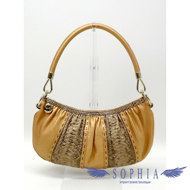 楽天市場】銀座かねまつ パイソン ショルダーバッグ メタリック