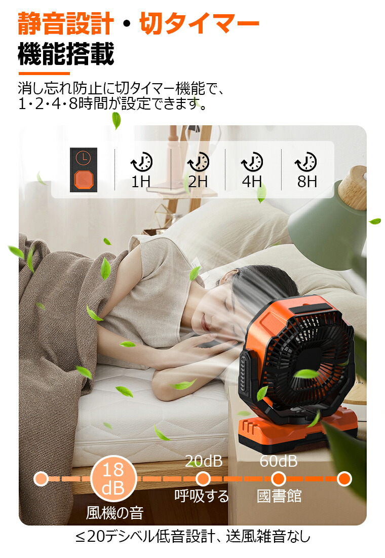 楽天市場】【40000mAh大容量・136時間使用・90°自動首振り】充電式