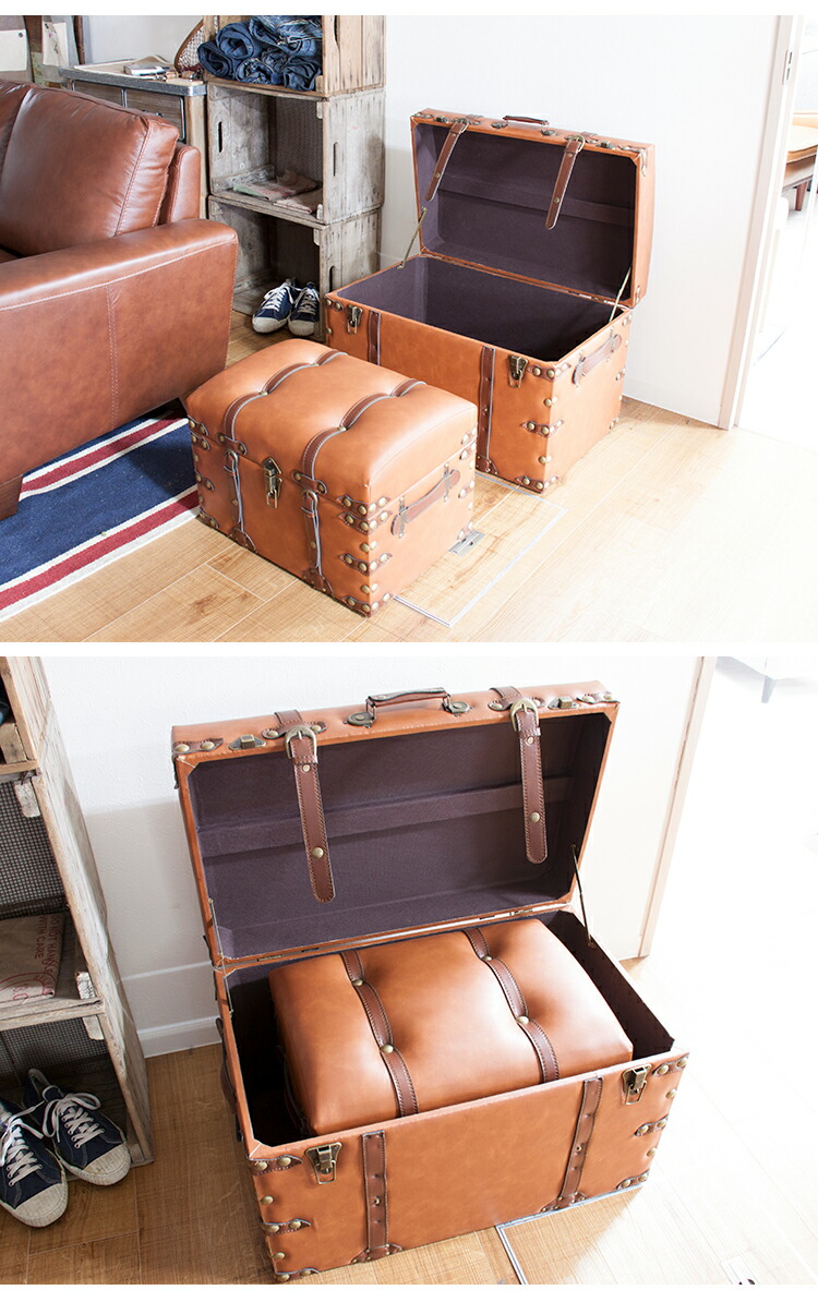 楽天市場】アンティークトランク IW-276 Lサイズ＆Sサイズ 2点セット