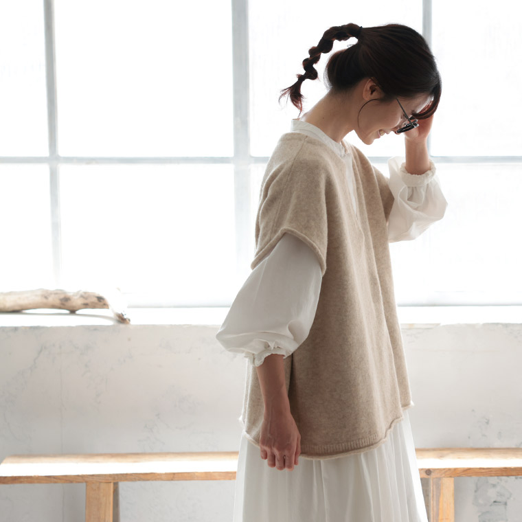 楽天市場】はちみつ堂 キーネックのニットベスト M/L/LL/3L/4L/5L