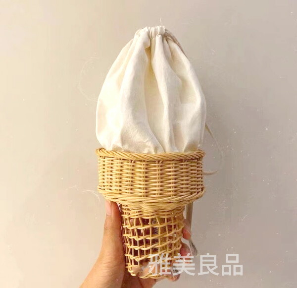 楽天市場】バッグ レディース 籐織り ソフトクリーム型 かごバッグ