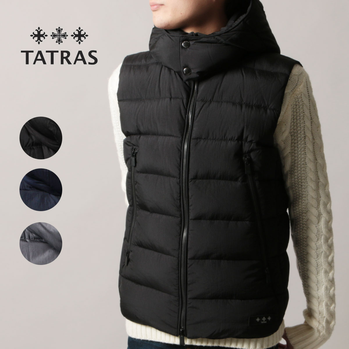 楽天市場】TATRAS ダウンベスト メンズ タトラス CURONE クローネ 秋冬