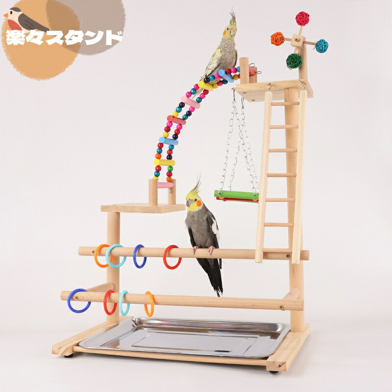 楽天市場】【高さ約70cm】インコ 遊び場 三層 バード アスレチック