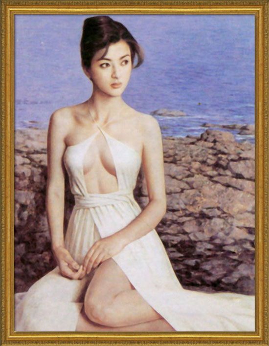 楽天市場】絵画 女性【無題】壁掛け インテリア 女性画 美人画 人物画