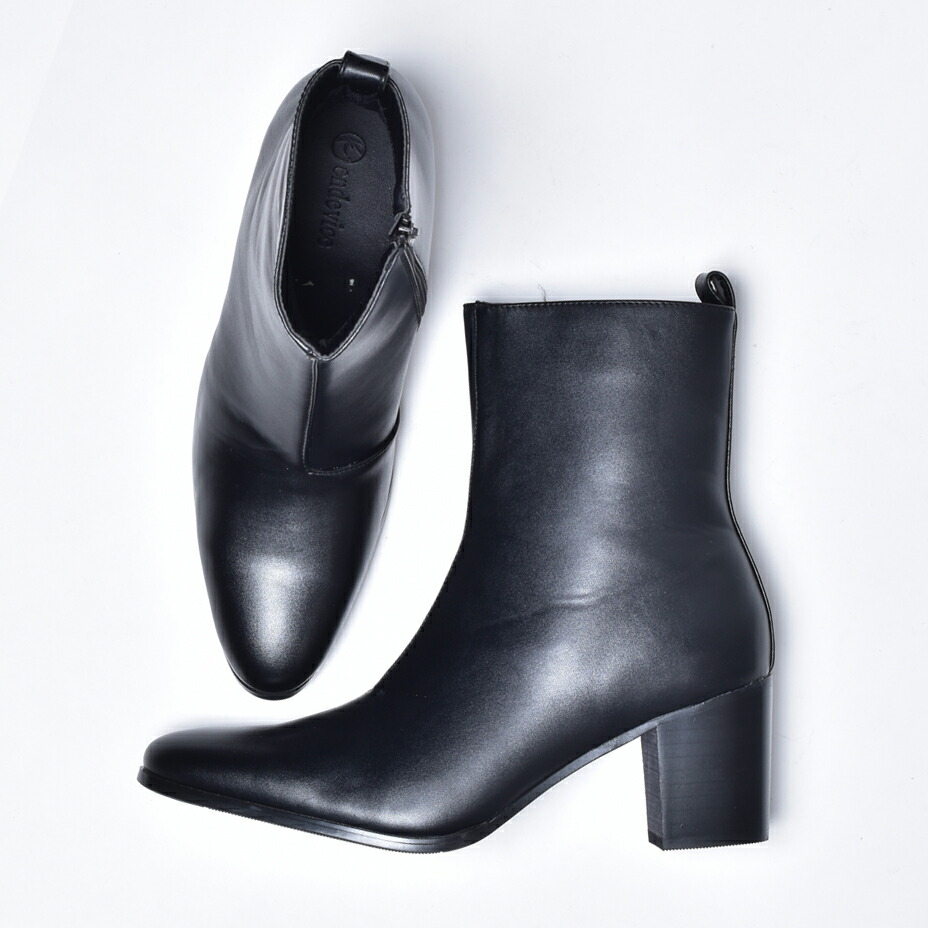 楽天市場】ブーツ メンズ ヒール 高め 革靴 身長アップ サイドジップ