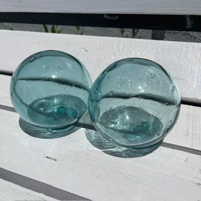 楽天市場】ビン玉、浮き球、浮き玉レトロガラス玉8cm(約75～84mm）2個