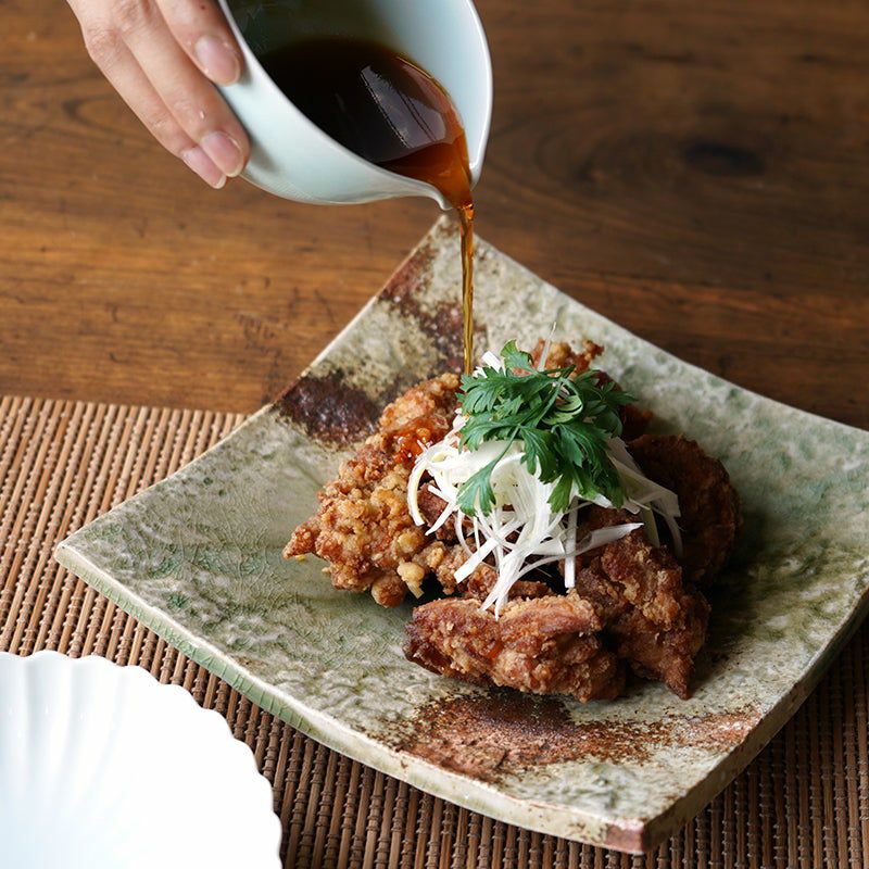 和食器 焼〆 南蛮皿 大皿 在銘 共箱 N 8740A 和食器 焼〆 南蛮皿 大皿