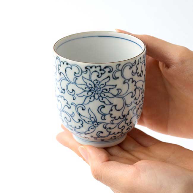 楽天市場】湯呑み 湯のみ 240ml【単品】「 たち吉 京唐草 湯呑 青