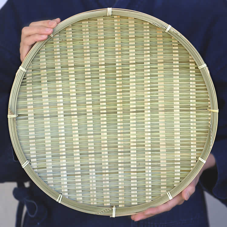 楽天市場】青竹ざる（大）33cm【竹 ザル 笊 水切り そば 竹細工】 : 虎
