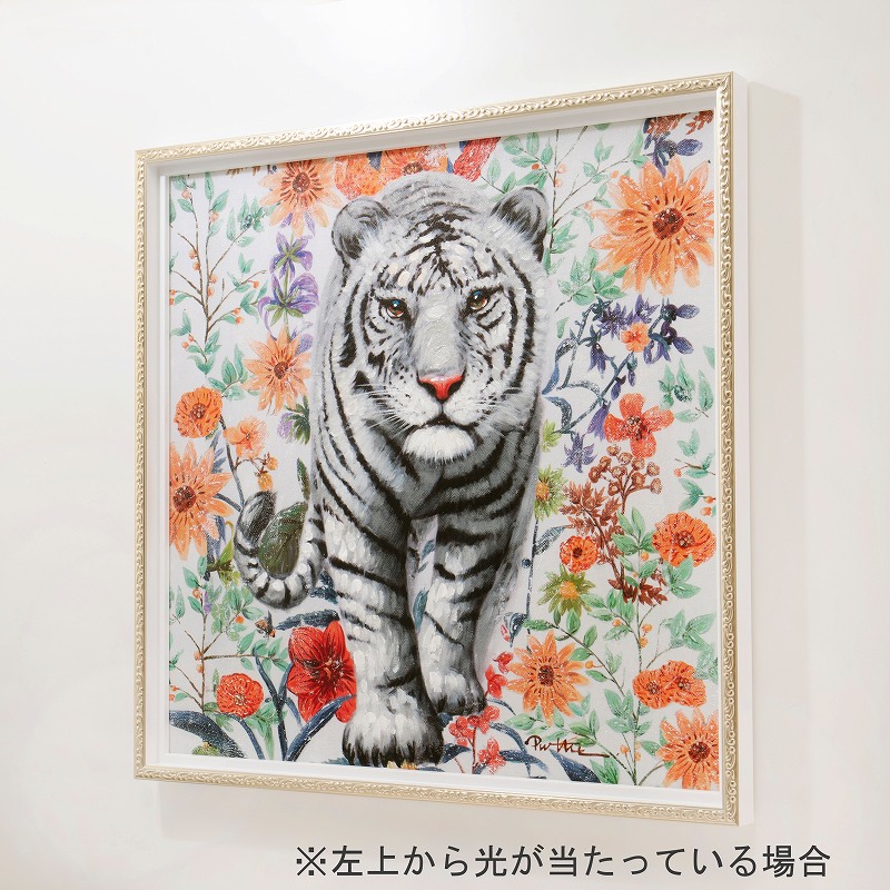 楽天市場】入手済】 虎 の 絵 特大 アートパネル 絵画 ホワイト