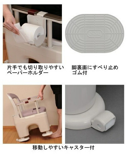 楽天市場】ポータブルトイレ 座楽 ラフィーネ（前後傾斜脚付き） 脱臭