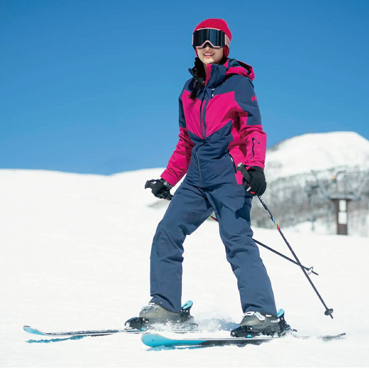 MILLET／スキー、スノーボードパンツ 赤 紺色 L レディース スキー