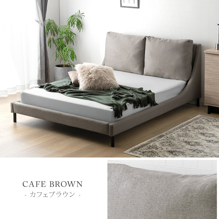 楽天市場】クッション付き レザー調 ファブリック ベッド ダブル