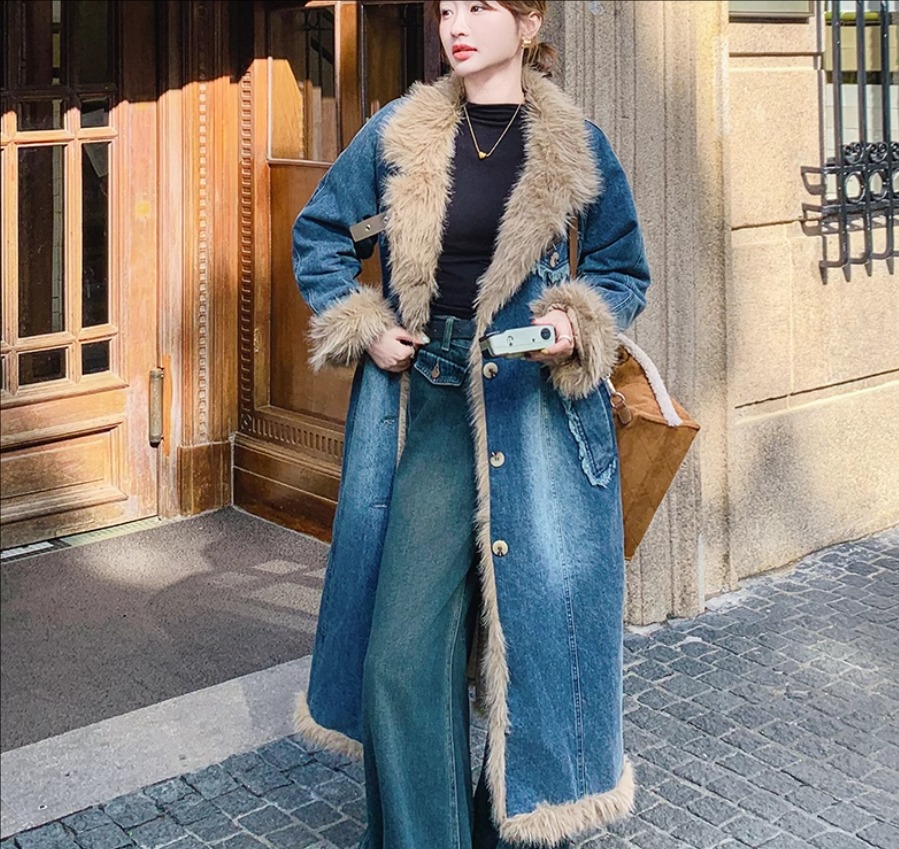 楽天市場】モッズコート レディース 裏ボア デニムコート ファー付き