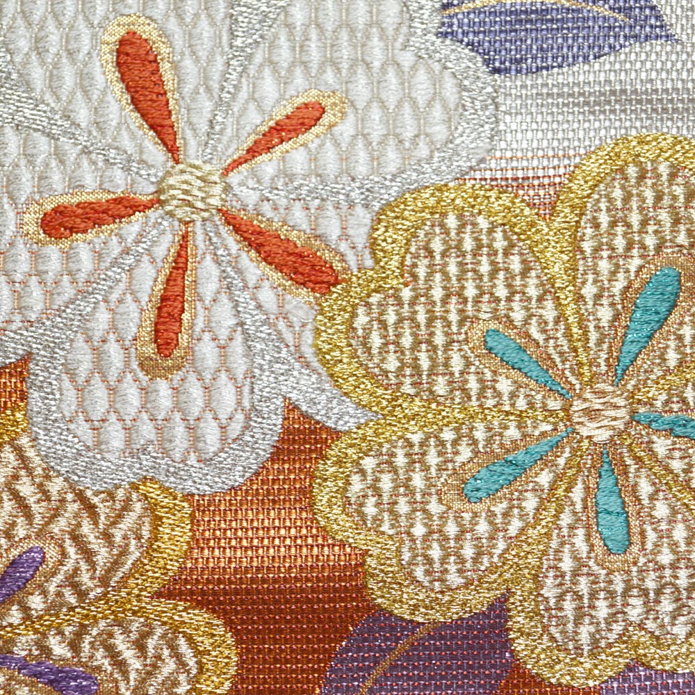 楽天市場】袋帯 段ぼかしに桜花模様 六通柄 金糸 銀糸 振袖向き 帯